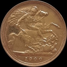 RARE 1900 S AUSTRALIA HALF GOLD SOVERIGN NEAR GEM MINT STATE STUNNING CONDITION 