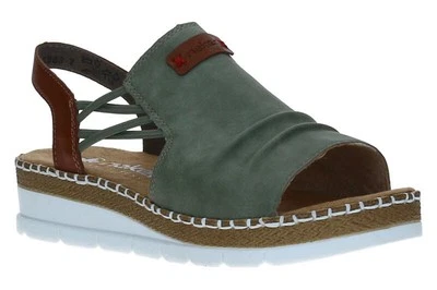 Rieker Damen Sandalen V1261-52 schilf/cayenne Grün