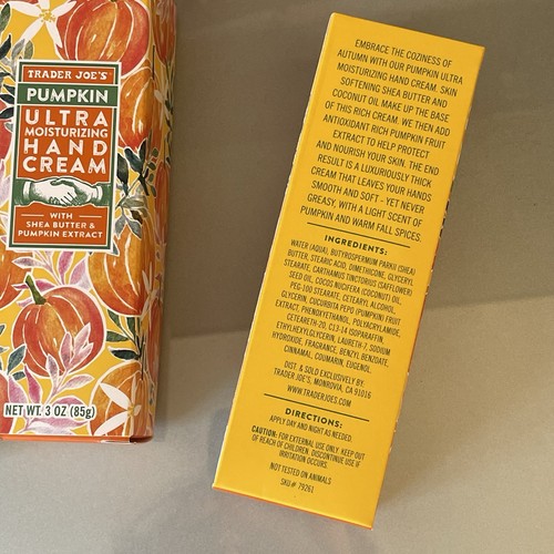 2-Pack New in Box Trader Joe’s Pumpkin Ultra Moisturizing Hand Cream 3oz - Picture 3 of 4