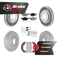 Front Rear Coated Brake Rotor Semi-Metallic Pad & Drum Kit (7Pc) For To 01/07/07