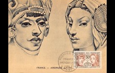 Carte maximum - n° 1060 - Amitié France-Amérique latine