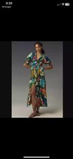NWT women's X-Large Farm Rio x Anthropologie printed maxi shirt dress