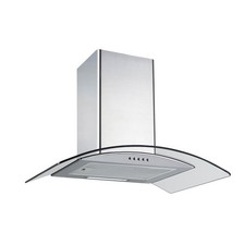 eLectriQ EIQCURV60EN 60cm Curved Glass Chimney Hood Stainless Steel RRP £99