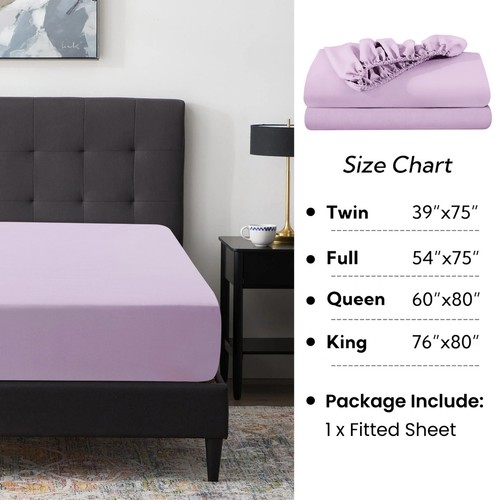 1800 Deep Pocket Fitted Sheet Queen King Fully Elastic Fitted Sheets Bed Sheets - Picture 75 of 102