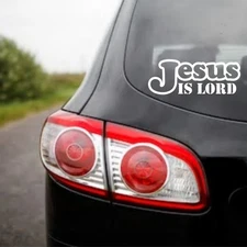 JESUS IS LORD Decal Die cut Vinyl  Religion Car Truck Window Christian God 8 in