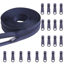5 Yards Bulk Zippers 5# Nylon Coil Zippers for Sewing Navy Nylon Coil Zipper ...