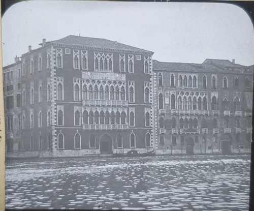 Palazzo Foscari From Grand Canal, Venice, Italy, Magic Lantern Glass Slide - Picture 1 of 3