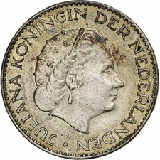 [#1288961] Niederlande, Juliana, Gulden, 1957, Utrecht, Silber, SS+, KM:184