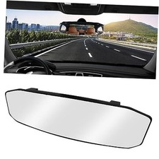 12''x3.5'' Large Rear View Mirror, Anti Glare Panoramic Wide Angle Rearview