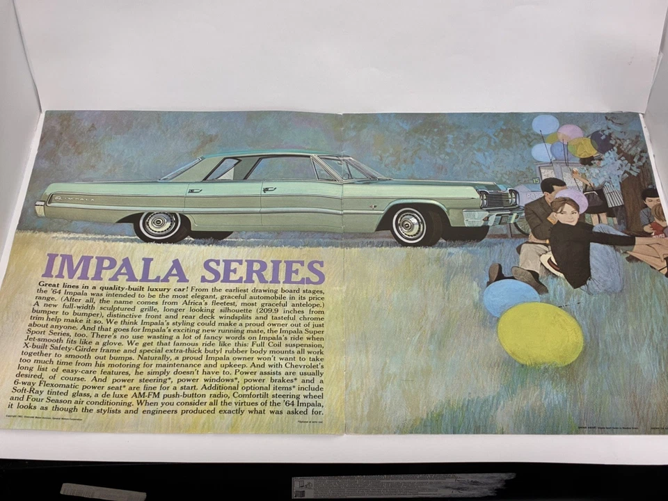 Chevrolet Impala Bel Air Biscayne 1964 16 páginas catálogo de folletos de autos antiguos Foto 2 de 4