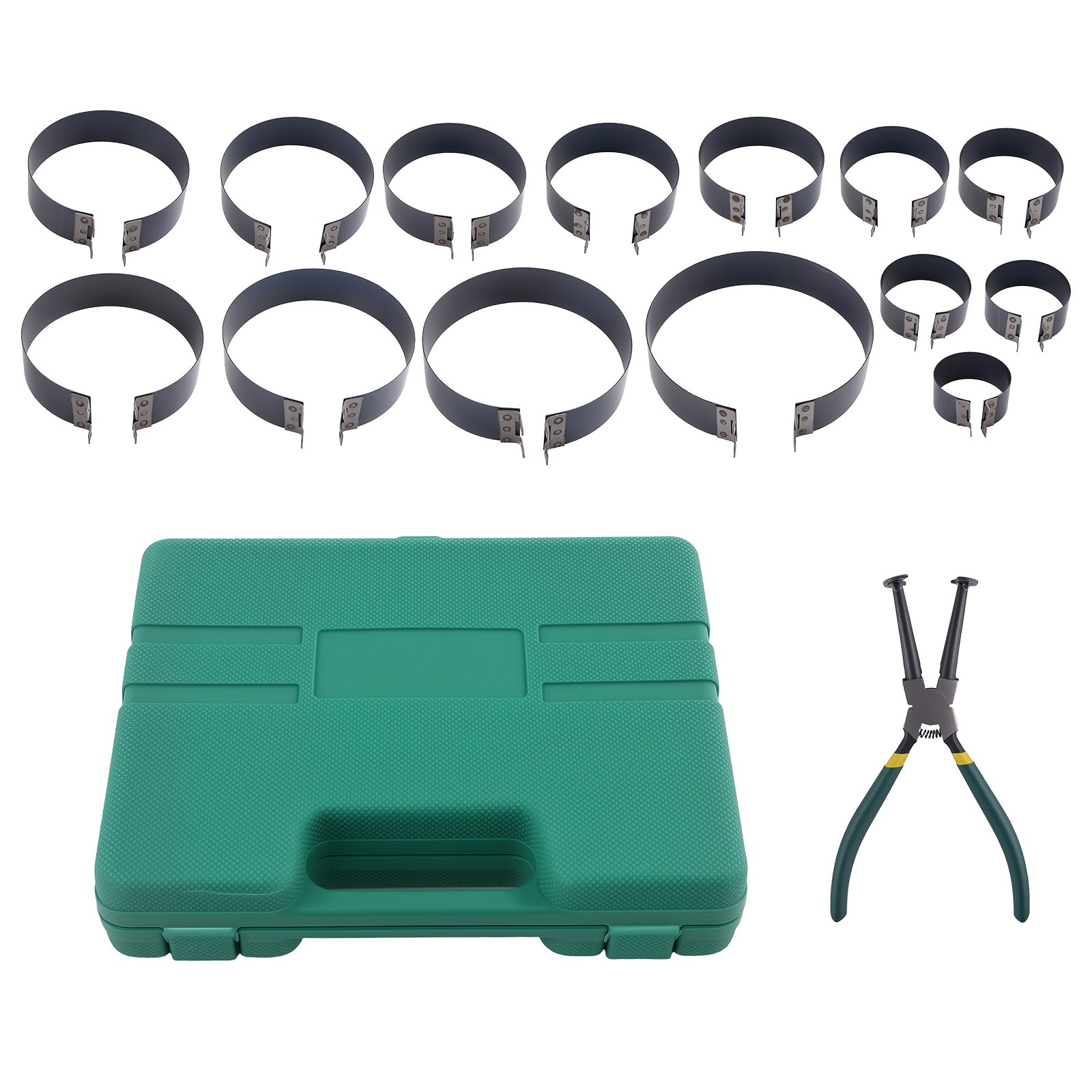 14x  Motorcycle Piston Ring Compressor Clamp Plier Set Repair Car Tool Kit Steel