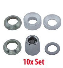 10x Sets Brake Shoe Hardware Kit Nuts & Washers Chrome Replacement Sets.