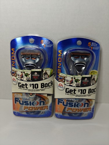 2 Stück Gillette Fusion Power Phenom 5 Klingen Herren Rasierer Rasur NEU Vintage