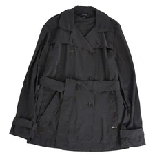 Gucci Coat Trench Nylon Outerwear Women's M Charcoal Black Used MOLO-0