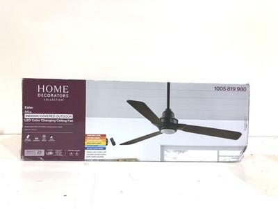 Home Decorators Ester 54 in. LED Indoor/Outdoor Matte Black Ceiling Fan (OPEN)