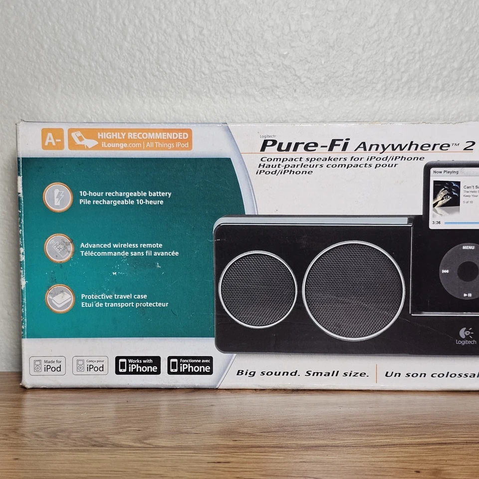Altavoces Logitech Pure-Fi Anywhere 2 compactos para iPod/Iphone nuevos en caja Foto 2 de 4