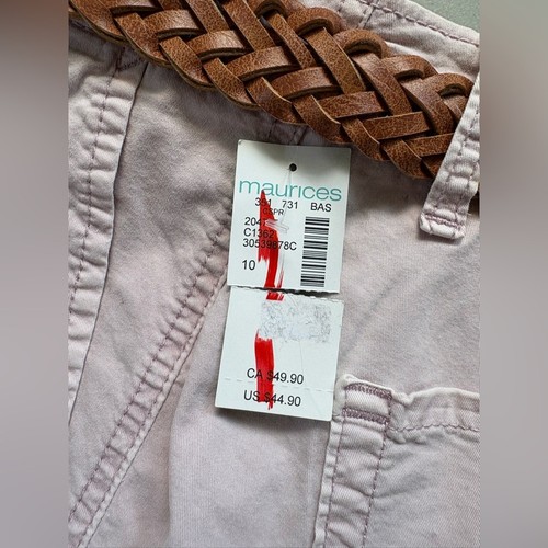"Pantalones cortos de fin de semana de 5"" con cinturón Maurices en rosa, talla 10, informales de verano nuevos con etiquetas" - Imagen 6 de 6