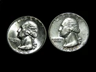 1949PD  AU/BU 90% Silver Two Coin Washington Quarter Set DF3