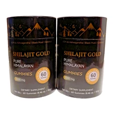 2-pack Pure Himalayan Shilajit Gold Gummies 3000mg 60 Count 30 Servings Exp 2/27