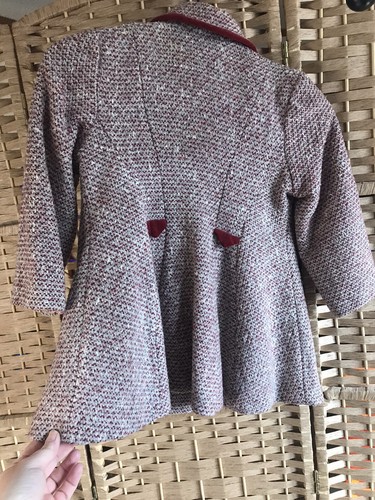 VTG Child's Coat 40's 50's look. Small Girls Coat Gray and Mauve. Approx Sz 4 - Picture 7 of 16