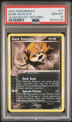 【PSA9】わるいラッタ 英語 17/109 PSA9】わるいラッタ 英語 17/109 PSA 10 GEM MINT Dark Raticate 17