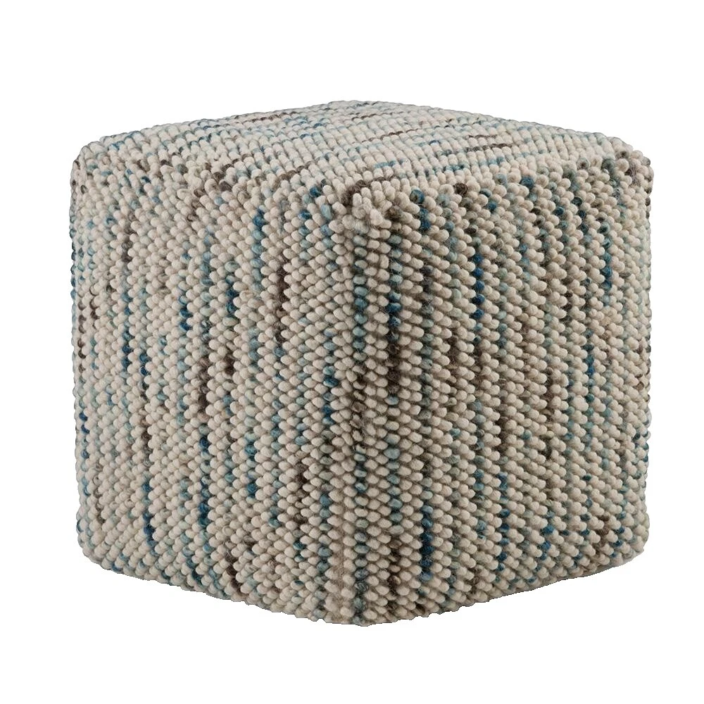 多色 100% 羊毛箱式凳脚凳和厚坐垫