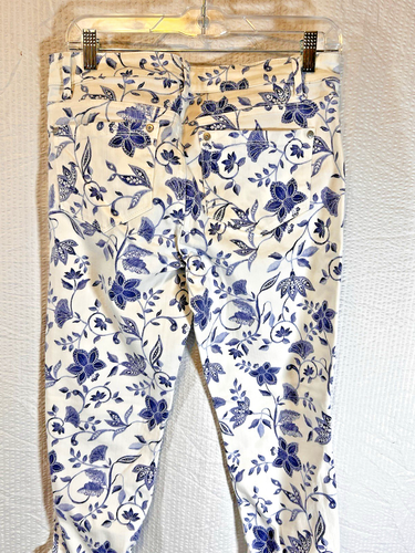 J Jill Denim Authentic Fit Cropped Capri Floral Jeans Stretchy Denim Women's 6 - Picture 5 of 9