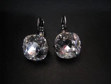MARIANA EARRINGS SWAROVSKI CRYSTALS Clear White Silver Plated Dangle Bridal
