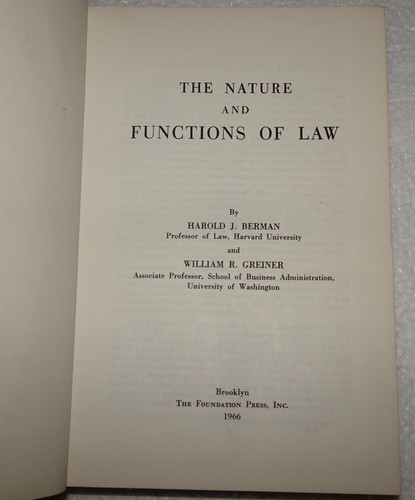 The nature And the functions Of Law by Harold J. Berman,William R. Greiner, 1966 - Picture 5 of 13