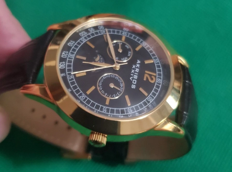 Reloj Akribos Xxiv Ak666xygb Día Fecha Luna Foto 2 de 4