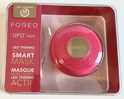Foreo UFO MINI LED Thermo Activated Smart Face Mask Treatment Device FUSCHIA!