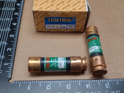 (2pcs) FRN-R-35 Bussmann, Slow-Blow Fuse Cartridge, 35A, 125VDC, 250VAC ...