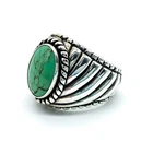 Vintage Carolyn Pollack  Relios Chunky Sterling Silver  Turquoise Ring Size 8