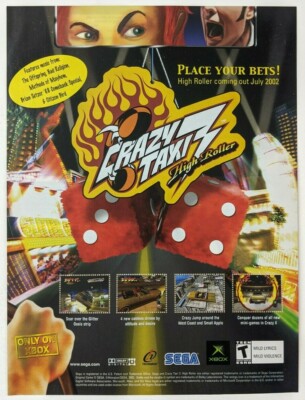 クレイジータクシー3 ハイローラーゲーム販促ポスター2002年XBOX