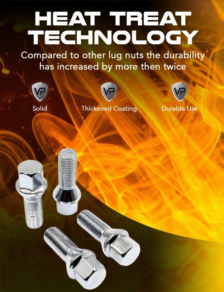 20 pernos cromados 14x1,5 28 mm para ruedas de repuesto Lexus Maserati Volvo Foto 3 de 4