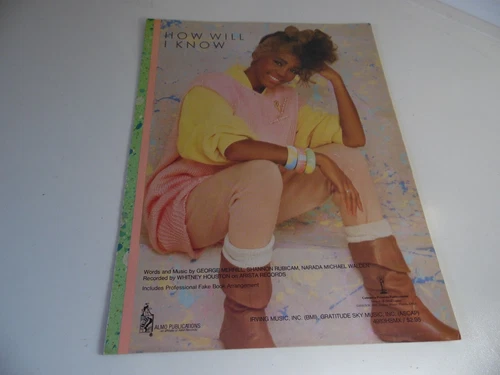 How Will I Know Whitney Houston Sheet Music Piano Guitar 80s R&B Pop