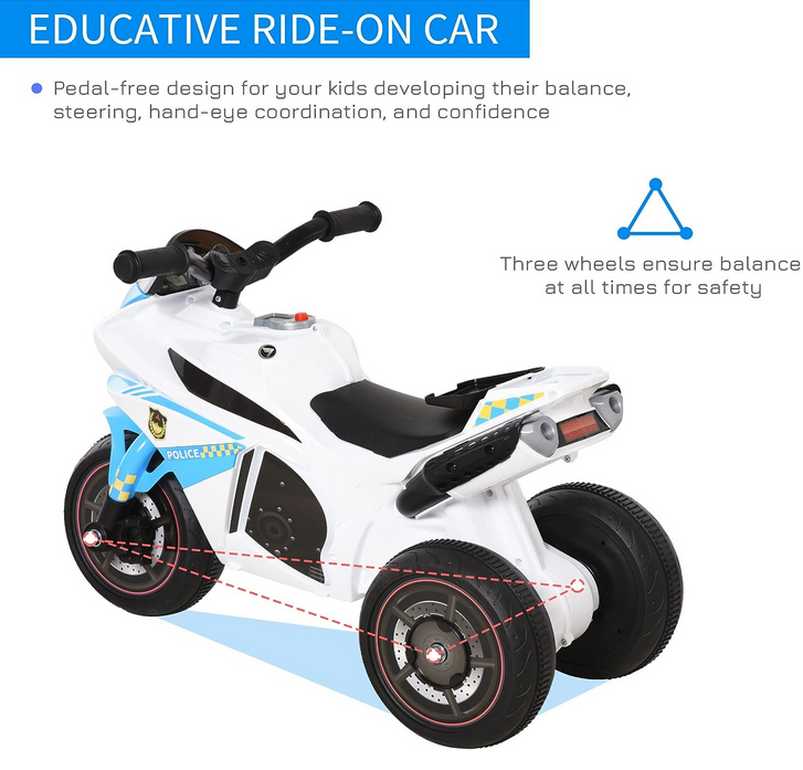 Police Bike RideOn for Kids 1836 Months No Power Motorcycle Toy