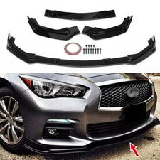 For Infiniti Q50 Base 14-17 Premium Glossy Blk Front Bumper Lip Spoiler Spiltter
