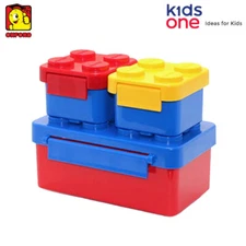 Oxford Brick Lunch Box Container Salad Box, Block Brick Design For Children Kids