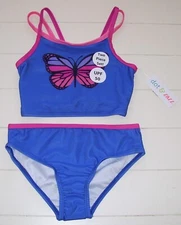 Dot & Zazz 2 Pc Purple Pink Butterfly Bikini Swimsuit UPF 50 XS(4-5) S(6-7)