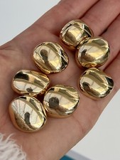 7 X Pebble Buttons 25mm 1  Gold Jacket Coat Dresses Cardigan Ref64