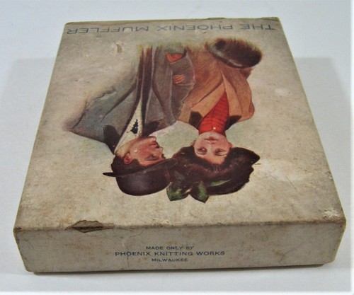 Vintage The Phoenix Muffler Early Graphic Box Phoenix Knitting Works Milwaukee - Picture 4 of 5