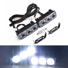 2x 3 LED Super White High Power Universal Car DRL Daytime Running Light Fog Lamp