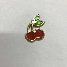 PIN TWO CHERRIES RED