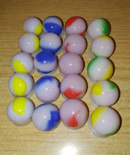 20 Marble King Pink Lavender Base Glass Rainbow Patch Marbles "Pinkerton Posse"