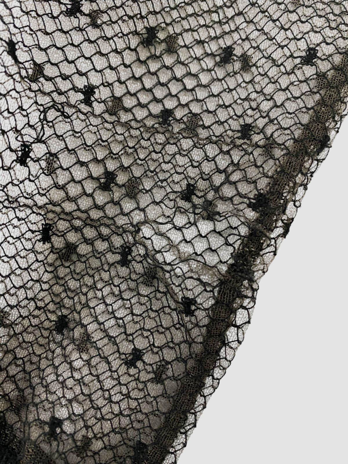ALAÏA Women's Black Sheer Swiss Dot Cropped Cardigan Top Size 38 image 7