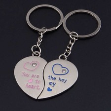 Novelty Statement Couple pair Key Chain for Lovers Heart Key Ring Gift