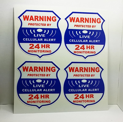 Ppl Alert Sticker WARNING, LIVE CELLULAR ALERT SECURITY SURVEILLANCE DECALS / STICKER (3 ...