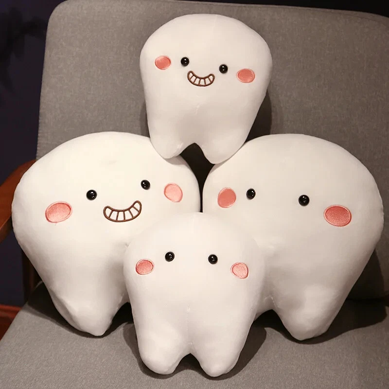 25/35CM Simulation Tooth Plush Toys Cute White Teeth Stuffed Soft Pillow Cushion