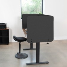 VIVO Dark Gray Clamp-on 24 x 24 inch Desktop Privacy Panel, Cubicle Desk Divider
